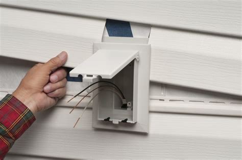 electrical outlet box for vinyl siding syrface mount|vinyl siding receptacle box.